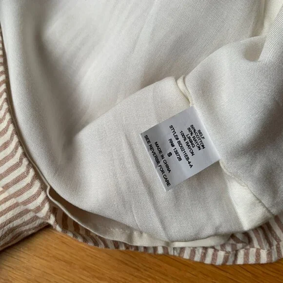 Altar'd State Striped Dress Womens Small Tan and White - Picture 15 of 15
